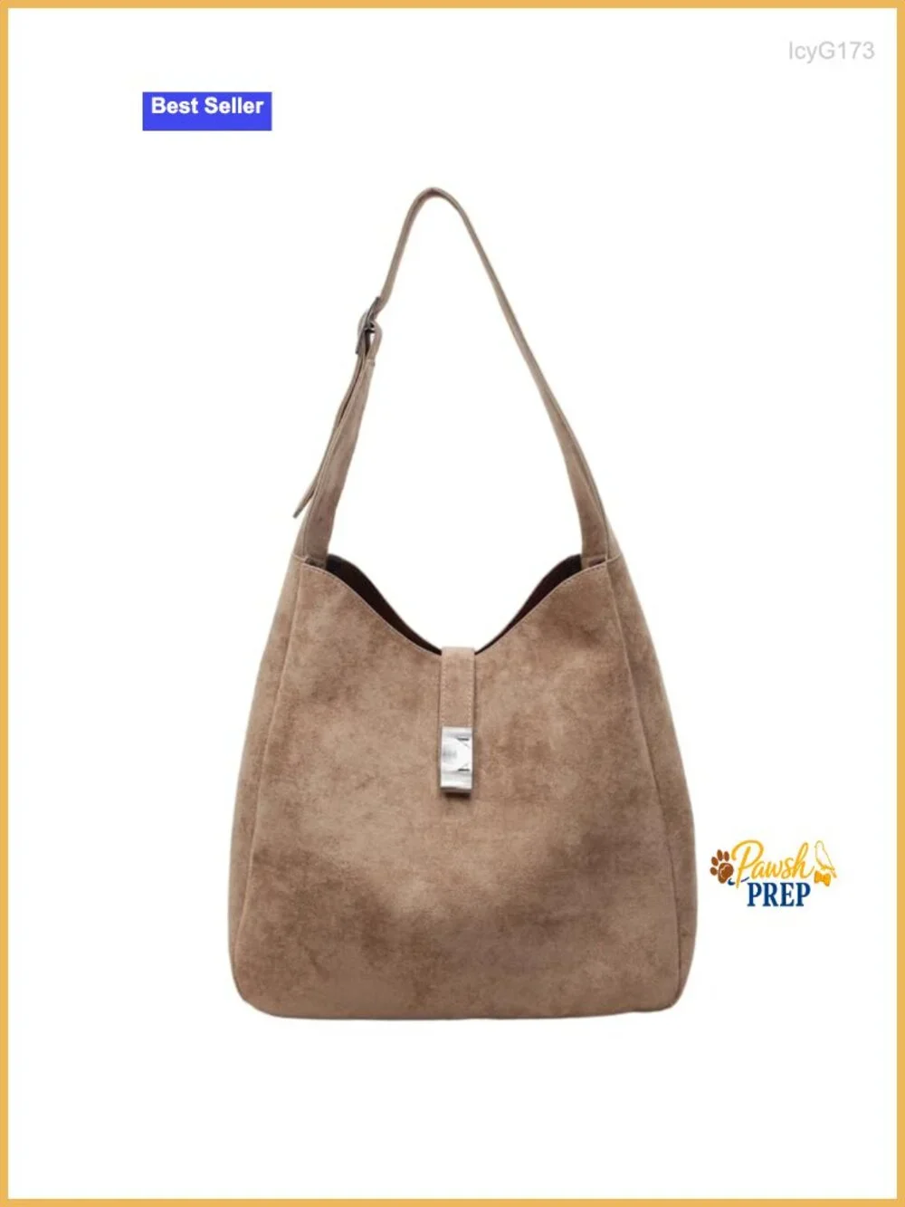 Women's Slouchy Hobo Shoulder Bag Faux Suede Minimalist Retro Purse with Pouch